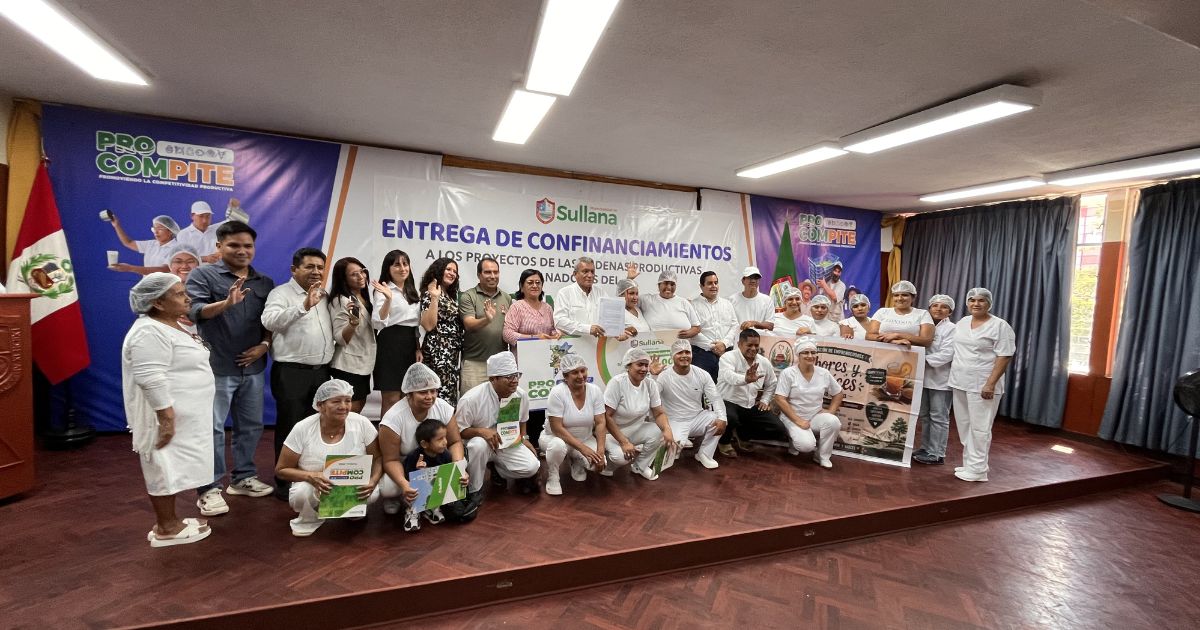 Municipalidad de Sullana entrega S/ 1 millón de soles a asociaciones ganadoras de Procompite para impulsar el desarrollo productivo